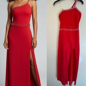 Kelle custom solo rhinestoned asymmetrical dress maxi leotard Dance Costume MA